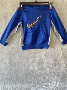 Nike Therma-Fit Kids Blue Pullover Hoodie Size 6 - Picture 1 of 5