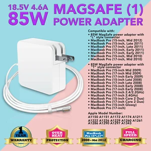 85W Power Adapter Charger for Apple MacBook Pro 13" 15" 17" A1172 A1260 A1229 - Picture 1 of 7