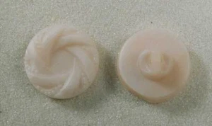Button Set Satin Glass Light Pink Round Frosted Spiral 11/16” 18mm 28L Czechia - Picture 1 of 1