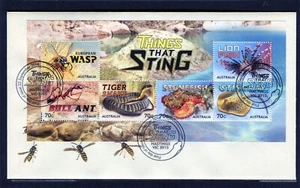 2014 Australia Things That Sting mini hoja cubierta primer día, como nueva - Imagen 1 de 1