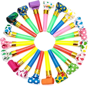 40PCS Party Blowers, Colorful Birthday Noisemakers Birthday Blow Horns Party Whi - Picture 1 of 6