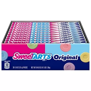 SweeTARTS Original Candy Pack of 36 Rolls Assorted Sweet and Tart Flavors - Picture 1 of 9