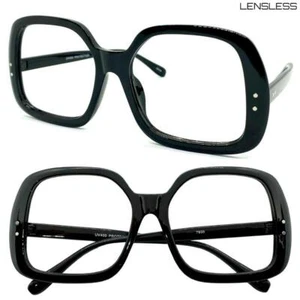 Oversized Exaggerated Retro Lensless Eye Glasses Large Black Frame Only NO Lens - Picture 1 of 6