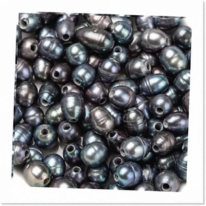 100pcs Natural Oval Freshwater Pearl Beads - 7-10mm Rice Shape Pearls with 1.8mm - Picture 1 of 7