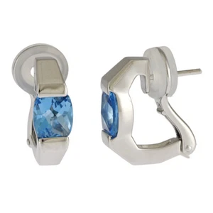 TASAKI earring K18 white gold Blue Topaz used - Picture 1 of 5