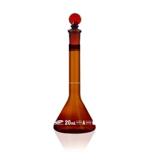 Omsons Glassware | Volumetric Flask | Class A | Capacity 20ml | Pack of 1 | - Picture 1 of 5
