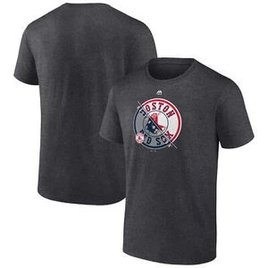 Boston Red Sox MLB Men's Majestic Charcoal Short Sleeve Team T-Shirts Tee: S-2XL - Picture 1 of 3