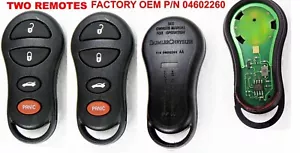 DOS FÁBRICA OEM CHRYSLER Sebring DODGE VIPER CONTROL REMOTO LLAVERO GQ43VT17T 04602260 - Imagen 1 de 1