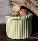VTG Fitz and Floyd Coquille Round Trinket Box with Lid Pink Shell Ribbed