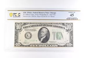 1934 A $10 Chicago IL FRN Fr#2006-G* Star Note Choice XF 45 PCGS *6069 - Picture 1 of 3