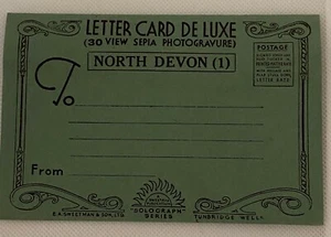 NORTH DEVON Souvenir Letter Card De Luxe 30 View Sepia Photogravure Sweetman - Picture 1 of 5