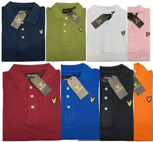 LYLE AND SCOTT SHORT SLEEVE SOLID COLLAR SIGNATURE LOGO POLO SHIRT - Picture 1 of 9