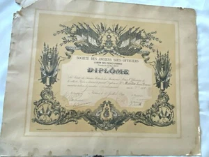 Diplôme militaire de l'"union des frères d'arme" crée en 1880  - Picture 1 of 3