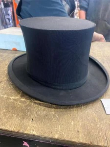 Vtg BORSALINO Collapsible Top Hat Cap Italy Magician Dress Gentleman Pop up Felt - Picture 1 of 14