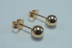  14K Gelbgold 7/32" runde Ohrstecker - Bild 1 von 2