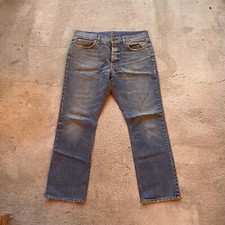Burberry Mens Button Fly Dark Wash Blue Denim Runway Jeans Sz 36x34
