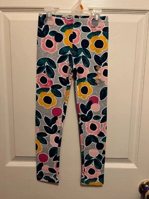 GYMBOREE GILRS GRAY W/FLORAL PRINT LEGGINGS SIZE S 5/6 NWT - Image 1 of 4