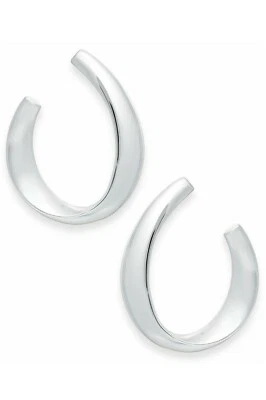 Pendientes de aro abiertos Ralph Lauren tono plata $39 #112a Foto 1 de 4