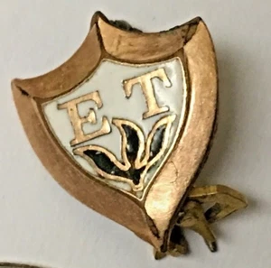 Pin escudo "E T" vintage - Imagen 1 de 3