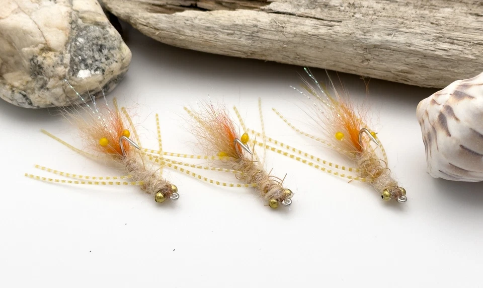 Ascension Bay Veverka Mantis Shrimp Size 4 or 6 (3 Flies) - Gamakatsu Hooks! - Изображение 1 из 1