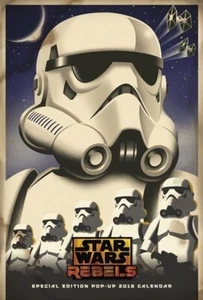 Star Wars Rebels TV Series Special Edition Pop-Up 2015 Wall Calendar, NEW SEALED - Picture 1 of 2
