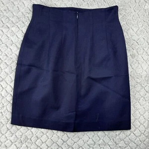Liger Vintage marineblau 100 % Wolle Rock Größe 8 hergestellt in den USA - über dem Knie - Bild 1 von 5