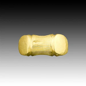 High Quality Vintage Button Metal Gold Bamboo Motif 25mm 40003015 - Picture 1 of 2