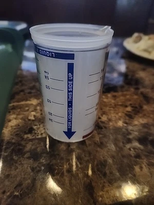 PAMPERED CHEF Measure All Cup 1 Cup Adjustable Dry Liquid Measuring Tool Cook - Image 1 of 3