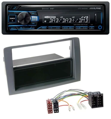 Alpine USB Bluetooth DAB MP3 Autoradio für Fiat Idea (350, 03-11) - grau - Bild 1 von 4