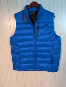 Chaleco acolchado North Face grande para hombre Nupste 550 plumón de ganso azul cremallera completa - Imagen 1 de 6
