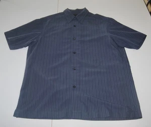 Axcess A Claiborne Company lässiges Button-Down-Hemd für Herren blau gestreift Größe Large - Bild 1 von 5