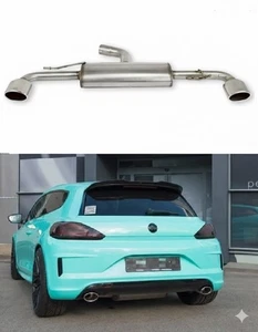 Escape deportivo dúplex de acero inoxidable para Scirocco 3 (13) con difusor trasero R 2008-2018 - Imagen 1 de 5