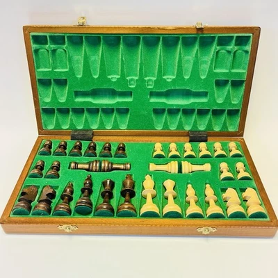 Wooden Chess Set 16” With Chess Pieces • Folding Board - Image 1 of 4