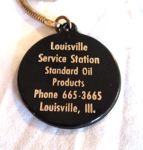 Vintage Louisville Illinois Standard Öl Tankstelle Werbung Schlüsselanhänger - Bild 1 von 2