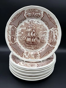 Set of 8 - VTG Alfred Meakin Fair Winds Friendship of Salem Dinner Plates - Picture 1 of 15