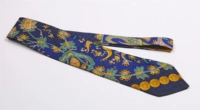 Gravata Versace Vintage Anos 90 Floral Paisley Seda - Imagem 1 de 4