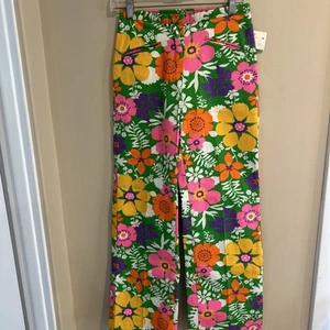 1960’s New Old Stock Flower Power Pants Sz S - Picture 1 of 6