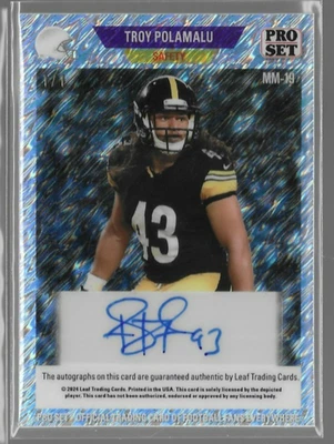 TROY POLAMALU DONNIE SHELL 2024 Leaf Collective Football Dual Auto 1/1 Steelers - Image 1 of 2