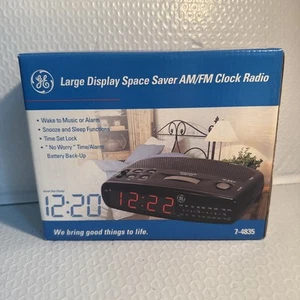 Vintage NEW GE Alarm Clock Radio AM/FM Model 7-4835 Space Saver Power Tested - Picture 1 of 7