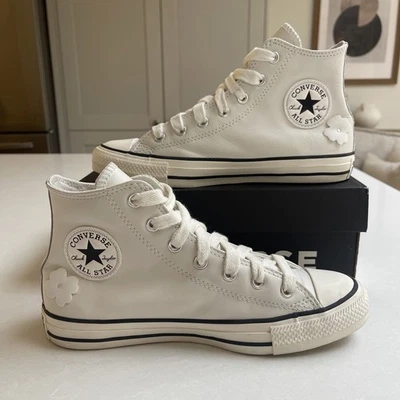 Converse 3D Flowers Trainers Off White Women's Shoes UK 6 High Top - Image 1 of 4