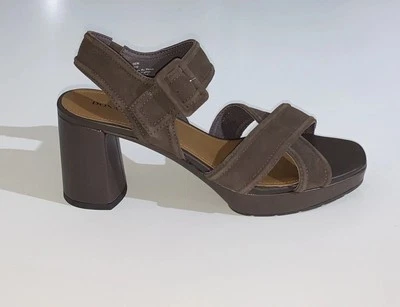 Sandalias Donald J. Pliner para mujer 10M Geni marrón oscuro gamuza tacones altos Foto 1 de 4