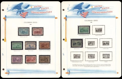 US 1893 Columbian Expo # 230-238, 240 MNH/MH 1¢~50¢ F/V~VF OG Stamps CV$1250 - Image 1 of 4