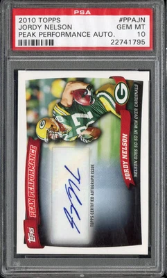 Topps Peak Performance Auto Jordy Nelson 2010 #PPA-JN PSA 10 Foto 1 de 2