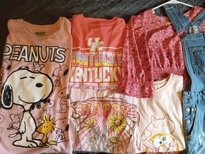 Girls Size 16-18 SUMMER Clothing Lot of 4 Shirts Spring Dress and Overall Shorts - Picture 1 of 6