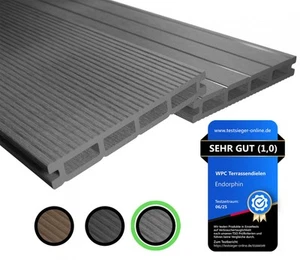 Endorphin® WPC Terrassendielen Komplettbausatz Hohlkammer Diele Hellgrau 8 qm - Bild 1 von 7