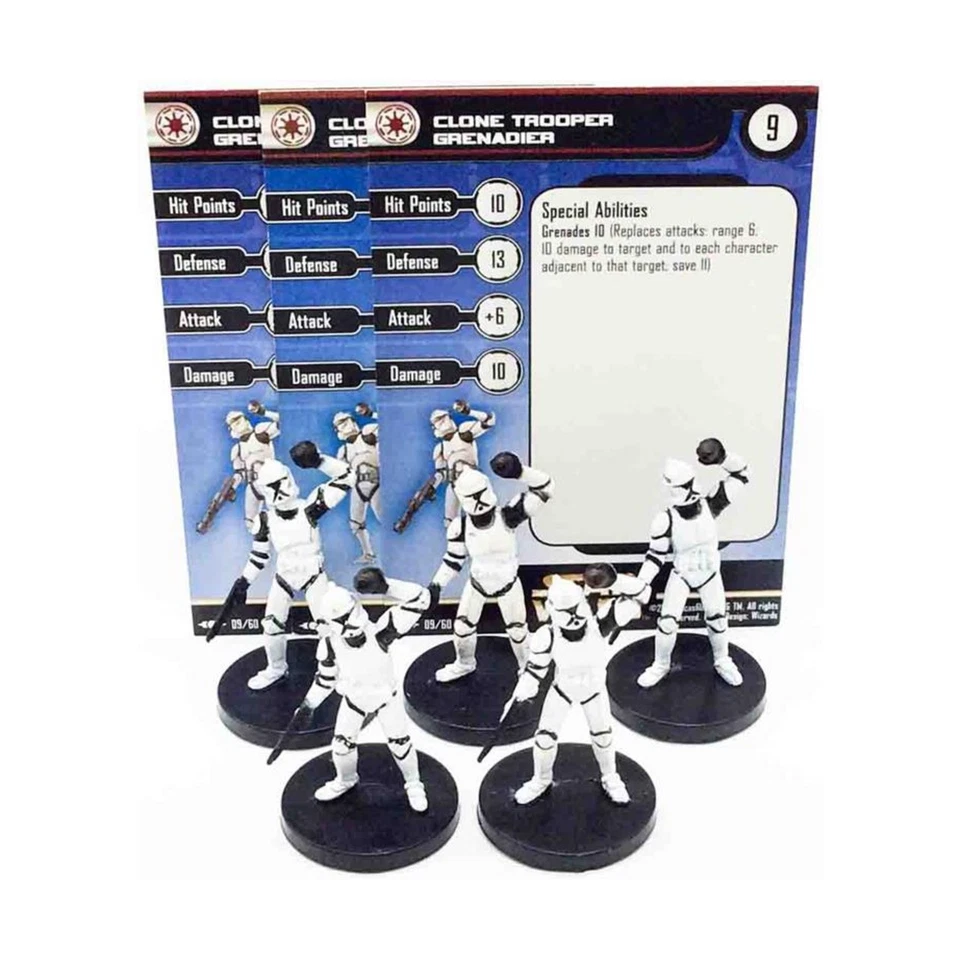 WOTC Star Wars Minis Clone Strike Clone Trooper Grenadier (C) x5 casi nuevo Foto 1 de 1