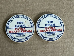 Tapa de leche de colección-Mystic Lake Dairy Farm Marston's Mills, Barnstable, MA - Imagen 1 de 4