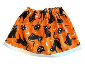 Handmade Skirt For Cabbage Patch Kid 16” Doll - Halloween Black Cat Glow In Dark - Picture 1 of 1