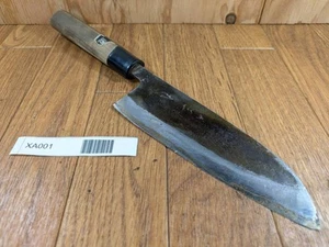 Cuchillo de cocina de chef japonés SANTOKU vintage HECHO A MANO 160/310mm XA001 DAÑADO - Imagen 1 de 18
