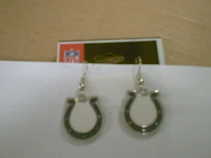 COLTS DANGLING LOGO EARRINGS NIP - Picture 1 of 1